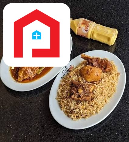 Basmati Kacchi, Chicken Roast, Salad Chutney, Water